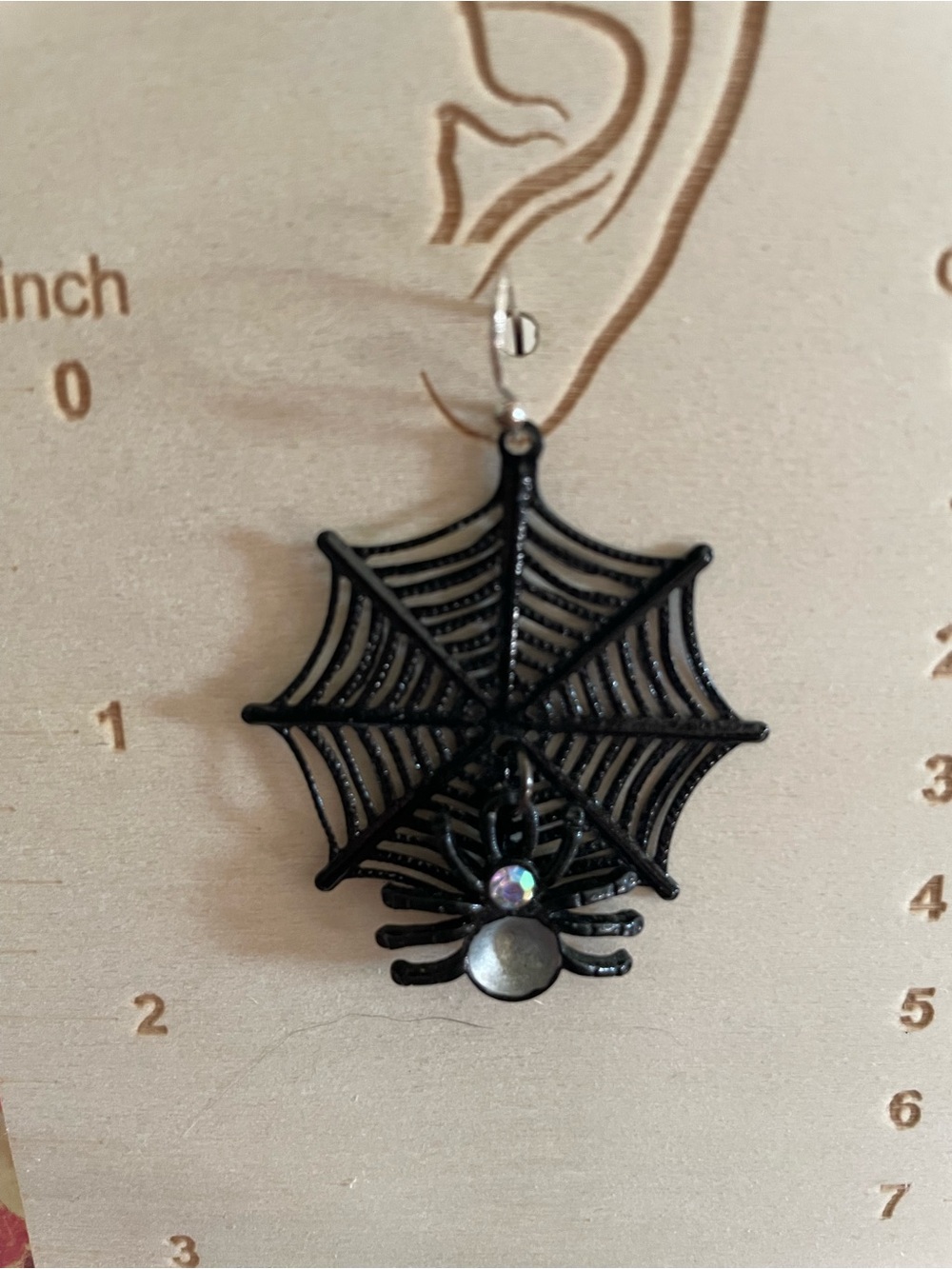 Bundle 3 pair $12. Black Spider Web Dangle Earrings - Halloween Jewelry - Picture 2 of 3